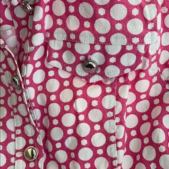 𝅺christopher & Banks Pink Polka Dot Jean Jacket M - Picture 11 of 13